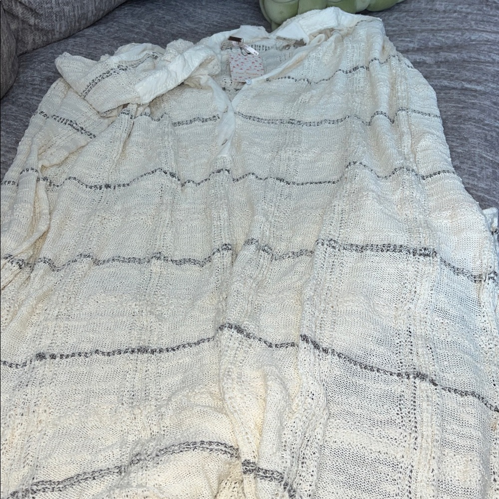 Free People Whispering Winds Grid Knit Kaftan - Picture 8 of 9